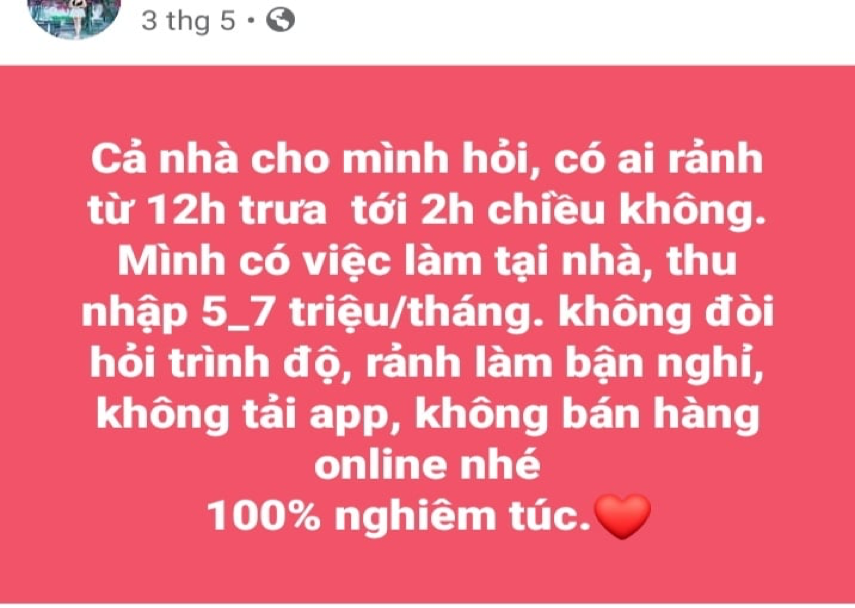 Lao động cần cẩn trọng với bẫy &quot;Việc nhẹ, lương cao'' mùa dịch Covid -19 - Ảnh 3.