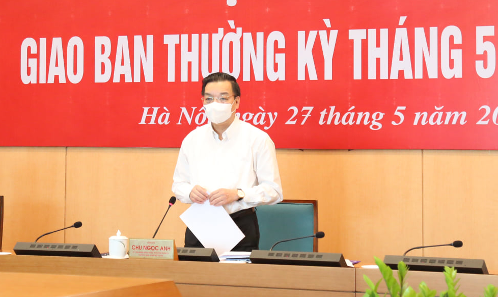 Chủ tịch UBND TP.Hà Nội Chu Ngọc Anh phát biểu tại Hội nghị.