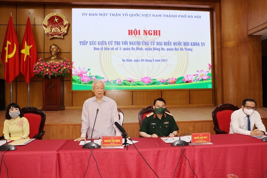 Tổng Bí thư Nguyễn Phú Trọng và các ứng viên ĐBQH tiếp xúc cử tri qua trực tuyến như thế nào? - Ảnh 1.