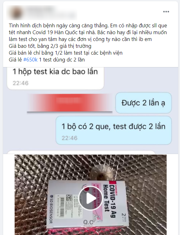 Thực hư công dụng bộ kit test nhanh Covid-19 được bán tràn chợ mạng - Ảnh 1.