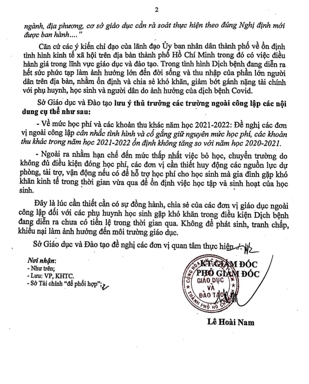 TP.HCM: Sở GD-ĐT yêu cầu các trường tư không tăng học phí năm học 2021-2022 - Ảnh 2.