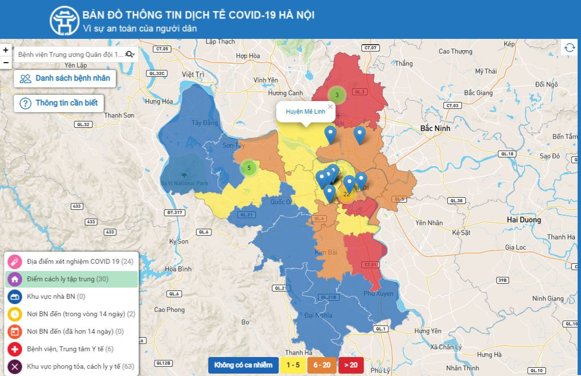 Hà Nội ra mắt Bản đồ thông tin dịch tễ Covid-19
 - Ảnh 2.