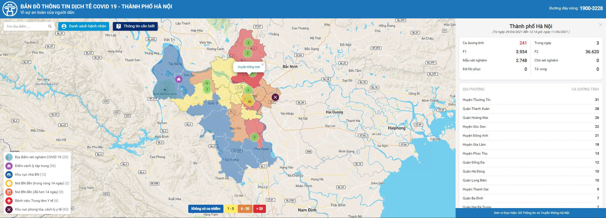 Hà Nội ra mắt Bản đồ thông tin dịch tễ Covid-19
 - Ảnh 1.