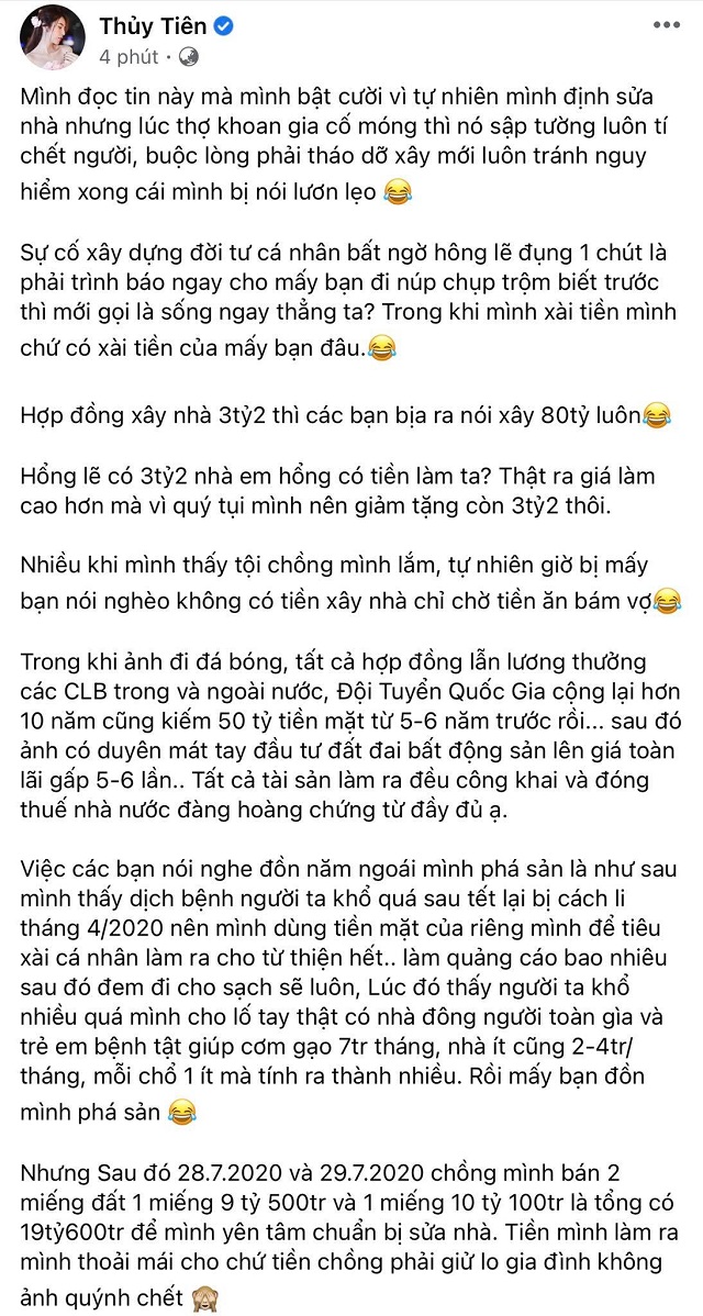 Thủy Tiên tiết lộ thu nhập và tài sản &quot;kếch xù&quot; của Công Vinh - Ảnh 2.