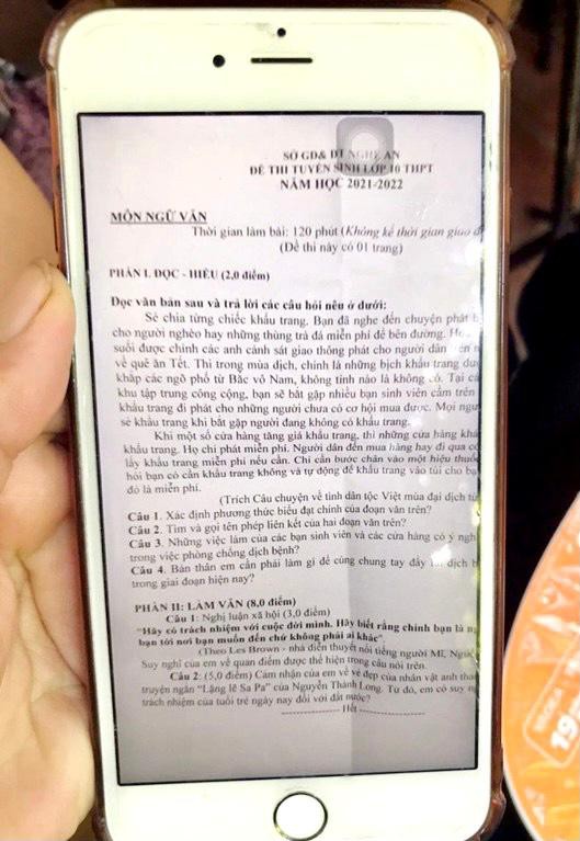Sự thực đề thi môn Ngữ văn lớp 10 ở Nghệ An bị &quot;rò rỉ&quot; - Ảnh 2.