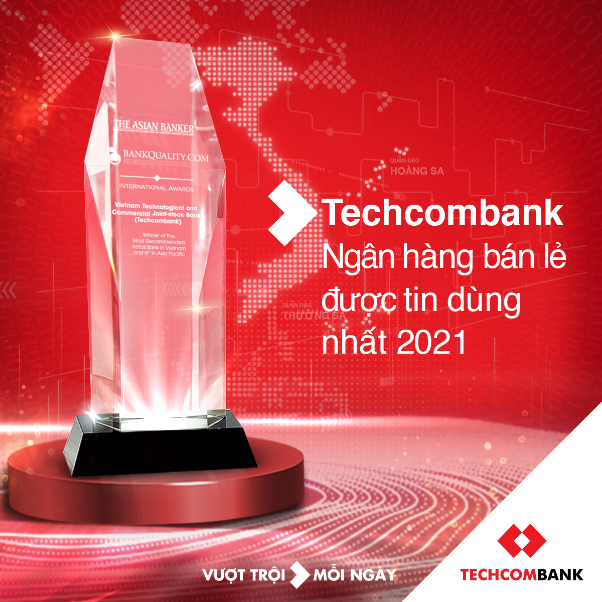 Techcombank là &quot;Ngân hàng Bán lẻ được tin dùng nhất Việt Nam&quot; và top 6 Châu Á Thái Bình Dương - Ảnh 1.