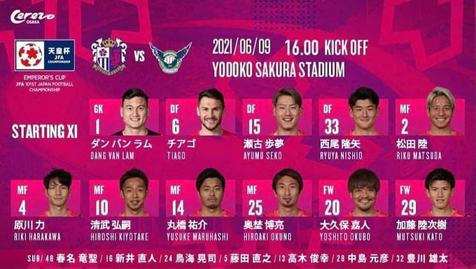 Đặng Văn Lâm lần đầu bắt chính, Cerezo Osaka thắng dễ - Ảnh 1.