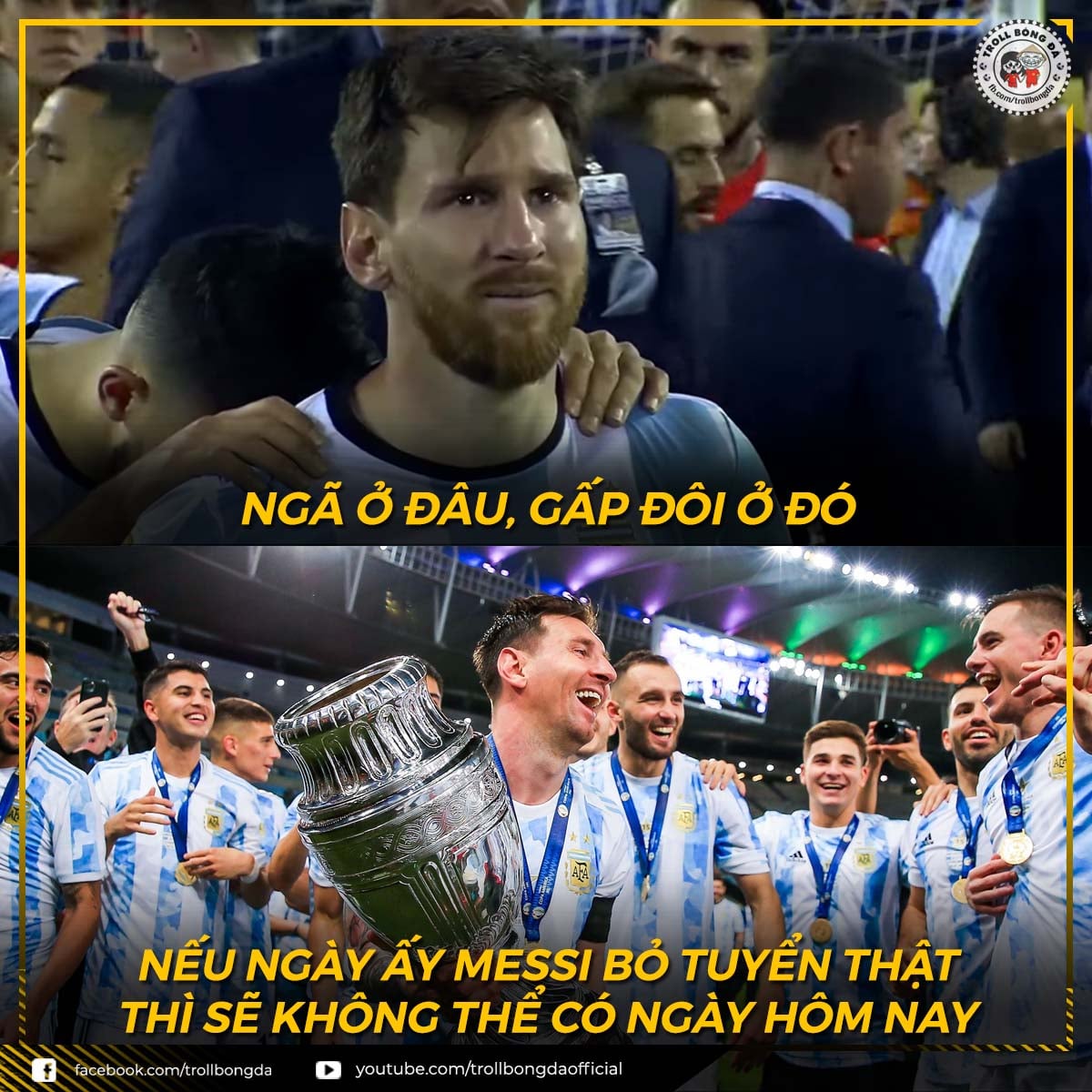 CĐV Việt Nam, chế ảnh, mừng, Messi, vô địch, Copa America 2021: Messi đã có được chiến thắng ở Copa America 2021 và cộng đồng CĐV Việt Nam không ngừng mừng rỡ cho thành tích đó. Họ đã tạo ra những bức ảnh chế tuyệt vời về Messi để thể hiện sự cảm kích và ngưỡng mộ của mình. Nhấn vào hình ảnh liên quan để xem những bức ảnh chế đó.