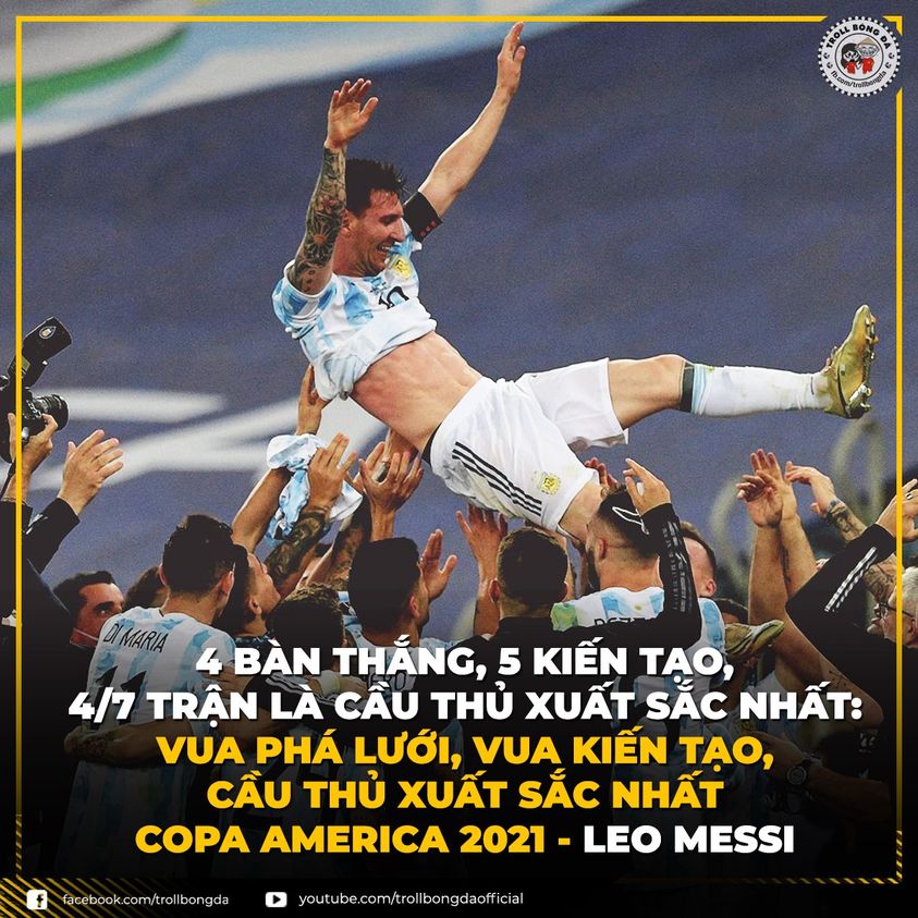 CĐV Việt Nam &quot;thi nhau&quot; chế ảnh mừng Messi vô địch Copa America 2021 - Ảnh 5.