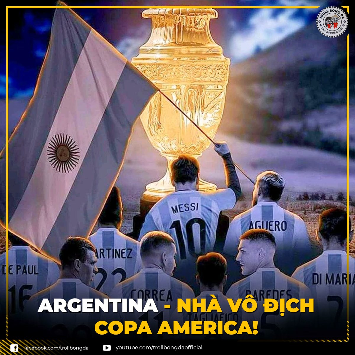 CĐV Việt Nam &quot;thi nhau&quot; chế ảnh mừng Messi vô địch Copa America 2021 - Ảnh 8.