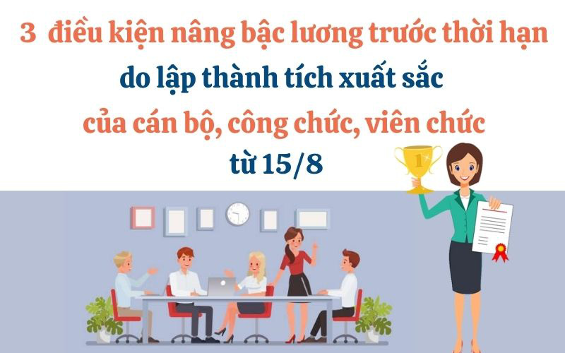 3 điều kiện nâng bậc lương trước thời hạn do lập thành tích xuất sắc của CBCCVC từ 15/8