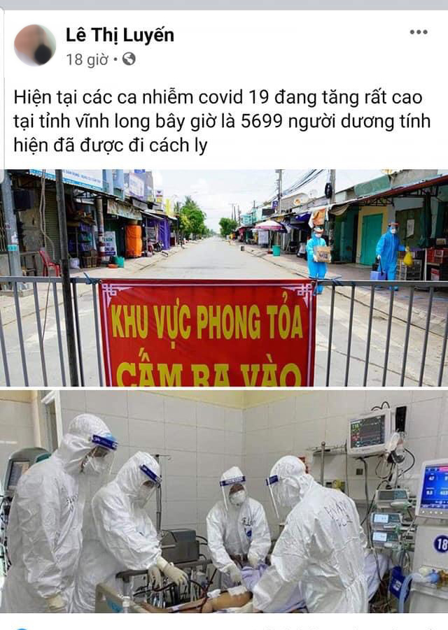 Mạo danh người khác đăng tin sai sự thật về dịch Covid-19, nam thanh niên ở Vĩnh Long bị Công an mời làm việc - Ảnh 2.