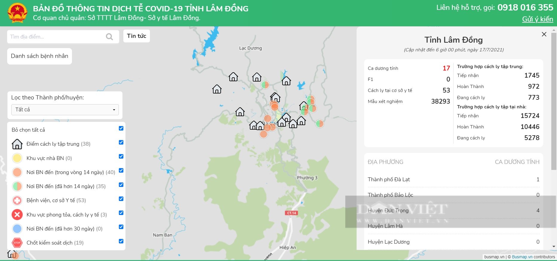 Lâm Đồng: Vận hành bản đồ số dịch tễ Covid-19, hiển thị đầy đủ thông tin dịch tại địa phương - Ảnh 1.