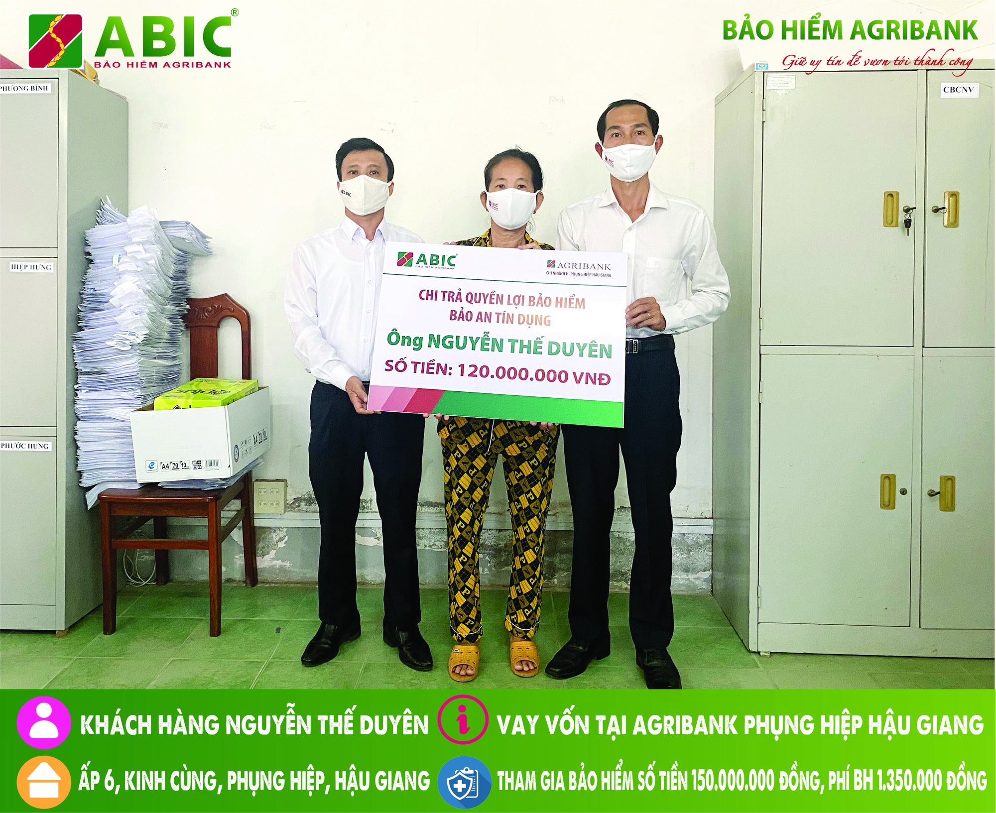 Agribank Chi nhánh Phụng Hiệp- Hậu Giang phối hợp cùng Bảo hiểm Agribank Cần Thơ chi trả quyền lợi bảo hiểm &quot;Bảo an tín dụng&quot; - Ảnh 2.