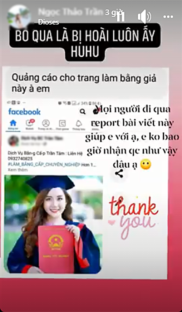 Thủ khoa xinh đẹp của Đại học Kiểm sát &quot;cầu cứu&quot; vì hình ảnh bị quảng cáo làm bằng giả - Ảnh 1.