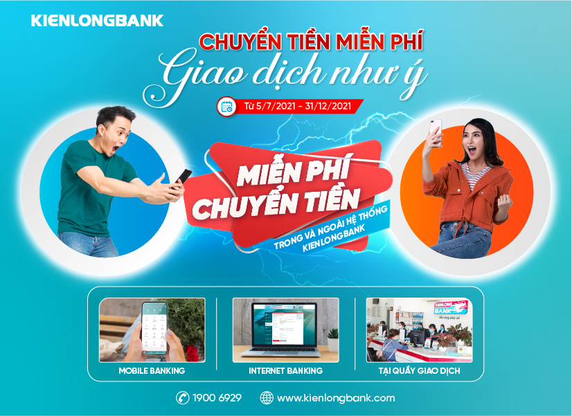 Kienlongbank miễn phí chuyển tiền trong và ngoài hệ thống dành cho mọi khách hàng - Ảnh 1.