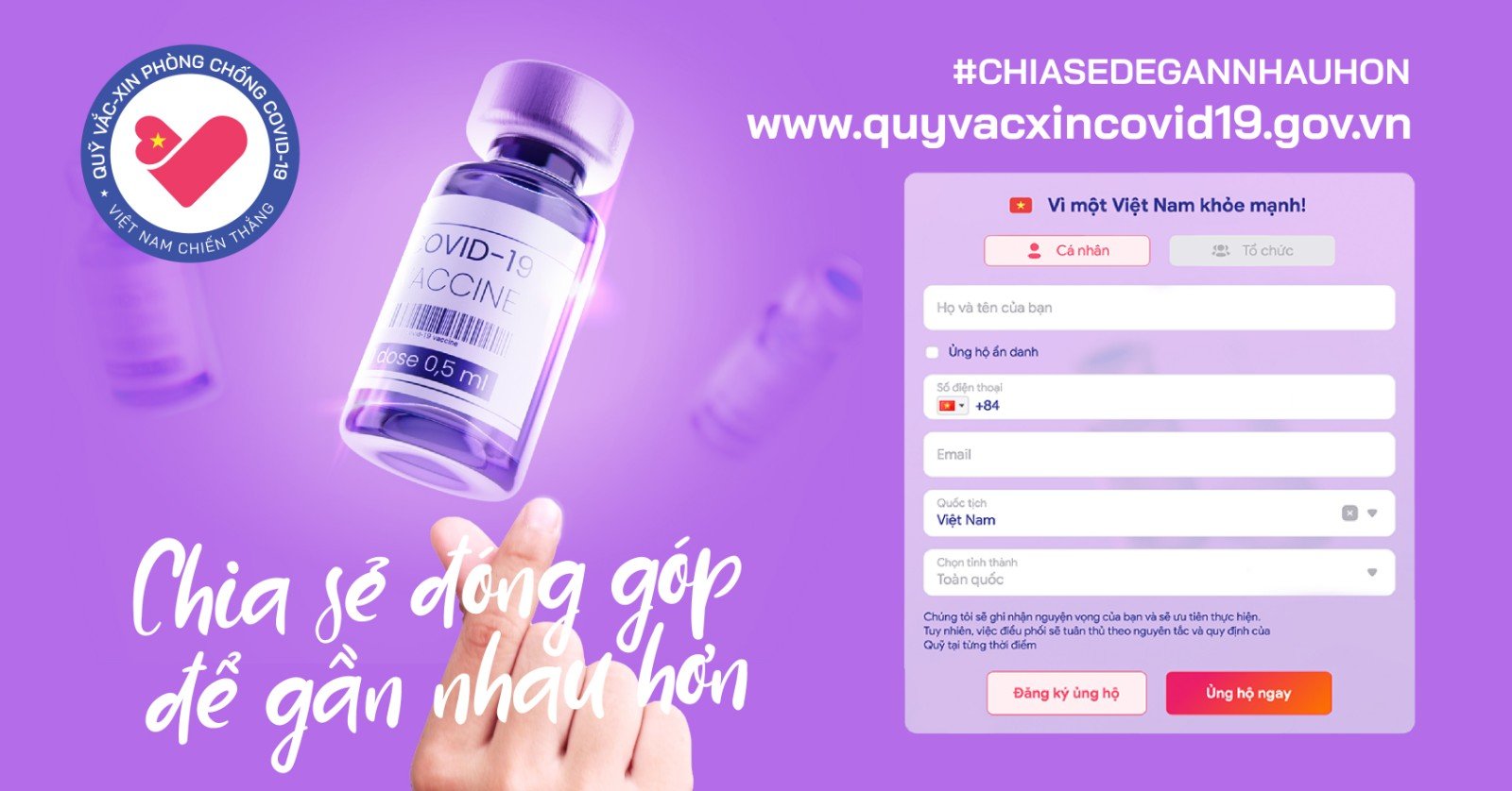 Chung tay góp Quỹ vaccine Covid-19 dễ dàng qua website vì một Việt Nam khoẻ mạnh - Ảnh 2.