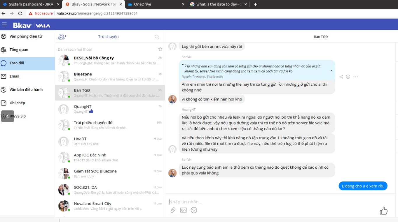 Lộ tin nhắn nội bộ của Bkav. Ảnh: @Google.