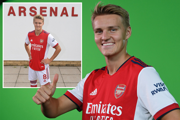 Odegaard tái hợp Arsenal. Ảnh: The Sun.