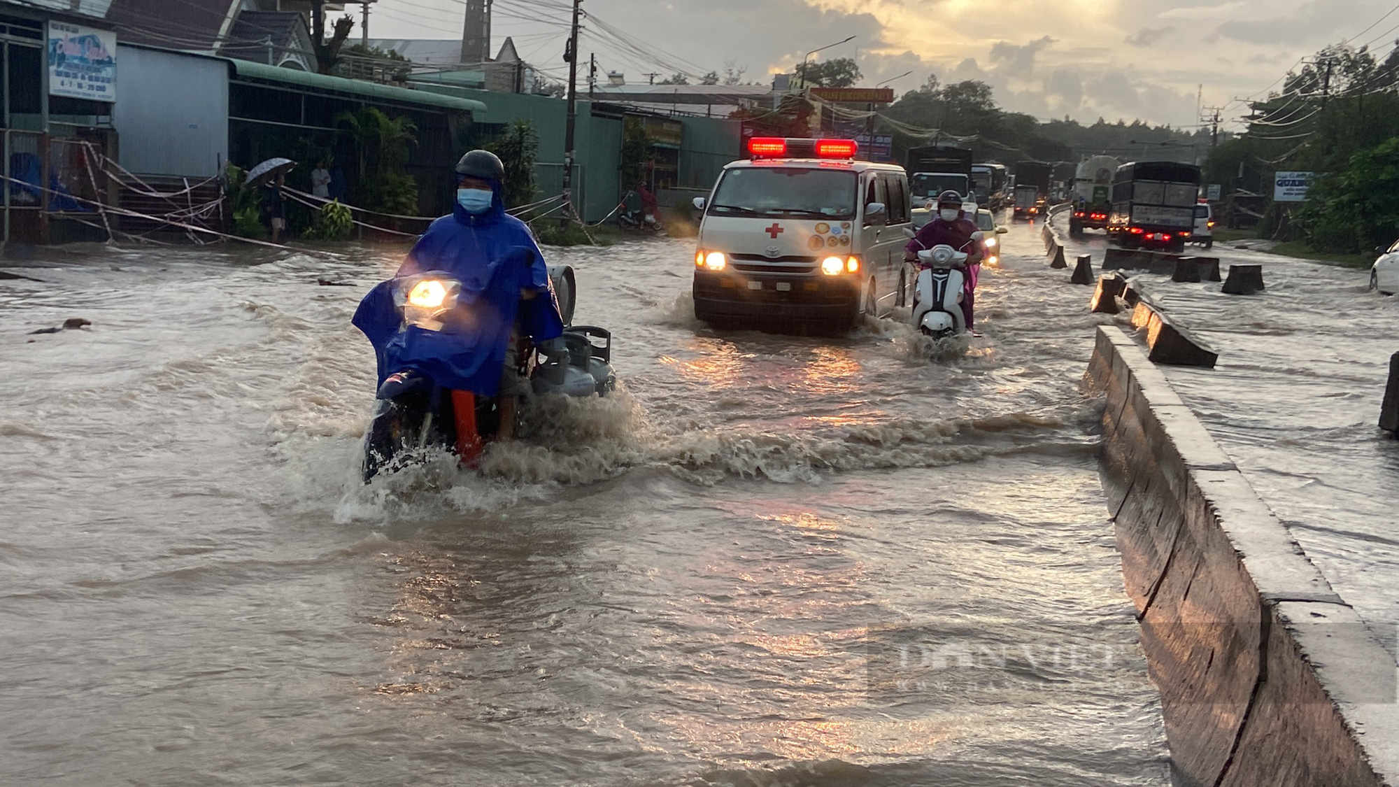 Đồng Nai: Mưa lớn, người dân khổ sở “bơi” trong nước - Ảnh 1.