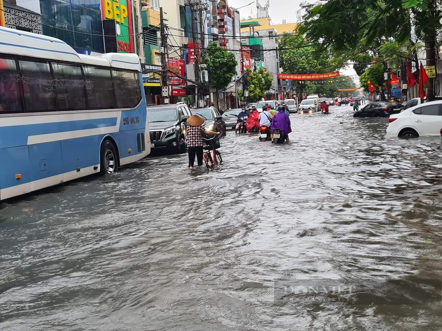 Nội thành Hải Phòng biến thành sông sau trận mưa lớn - Ảnh 3.