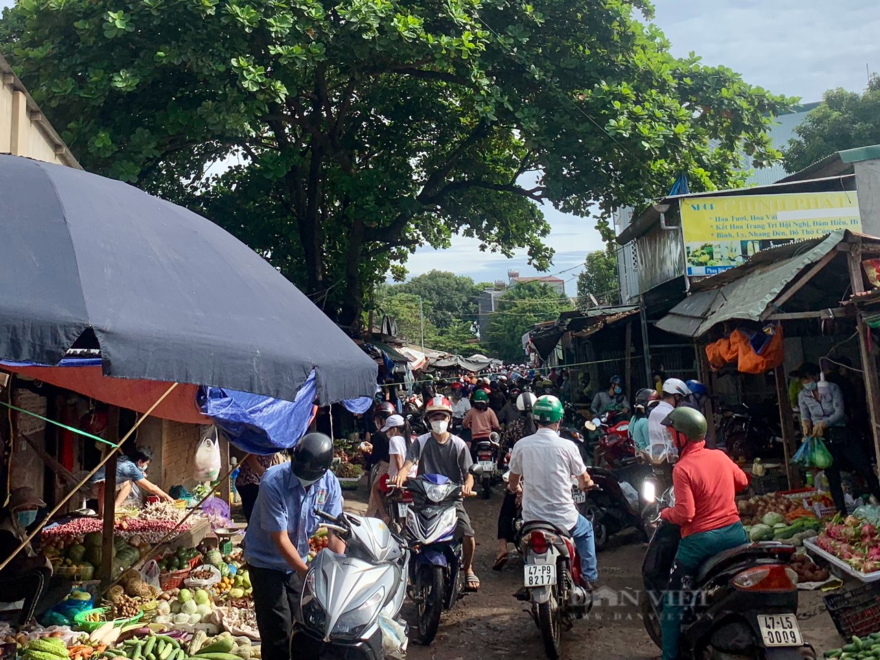 Đắk Lắk: Người dân lại tập trung đông mua hàng hóa trước giờ giãn cách xã hội   - Ảnh 1.