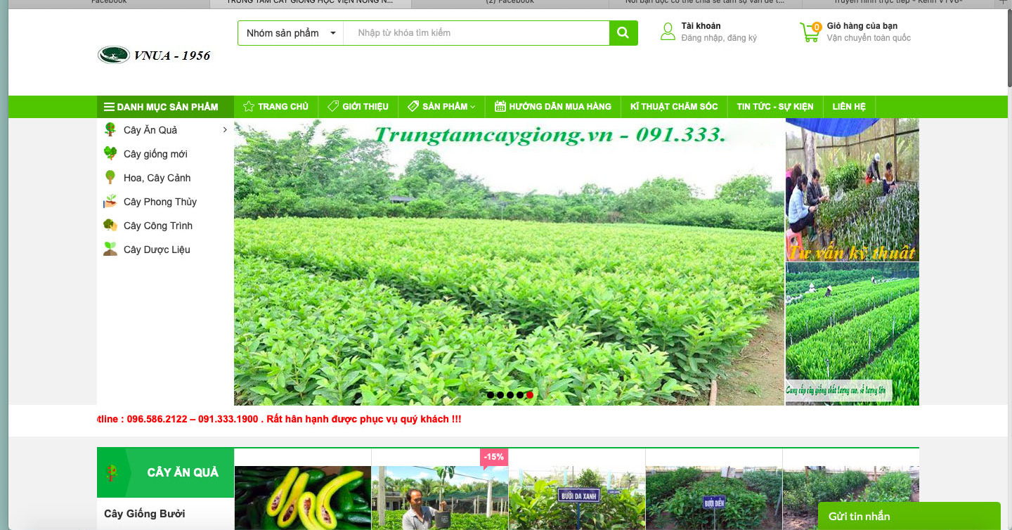 Nhiều website bán cây giống mạo danh của Học viện Nông nghiệp Việt Nam