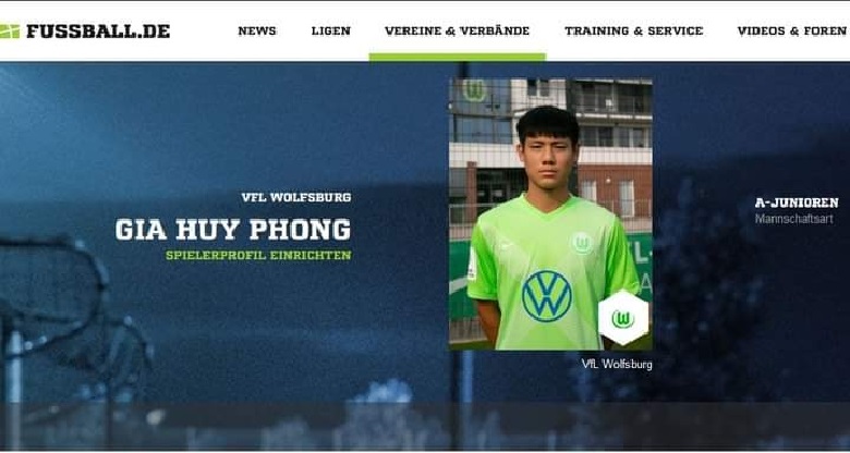 Gia Huy Phong, cầu thủ gốc Việt đang khoác áo U19 Wolfsburg là ai? - Ảnh 1.
