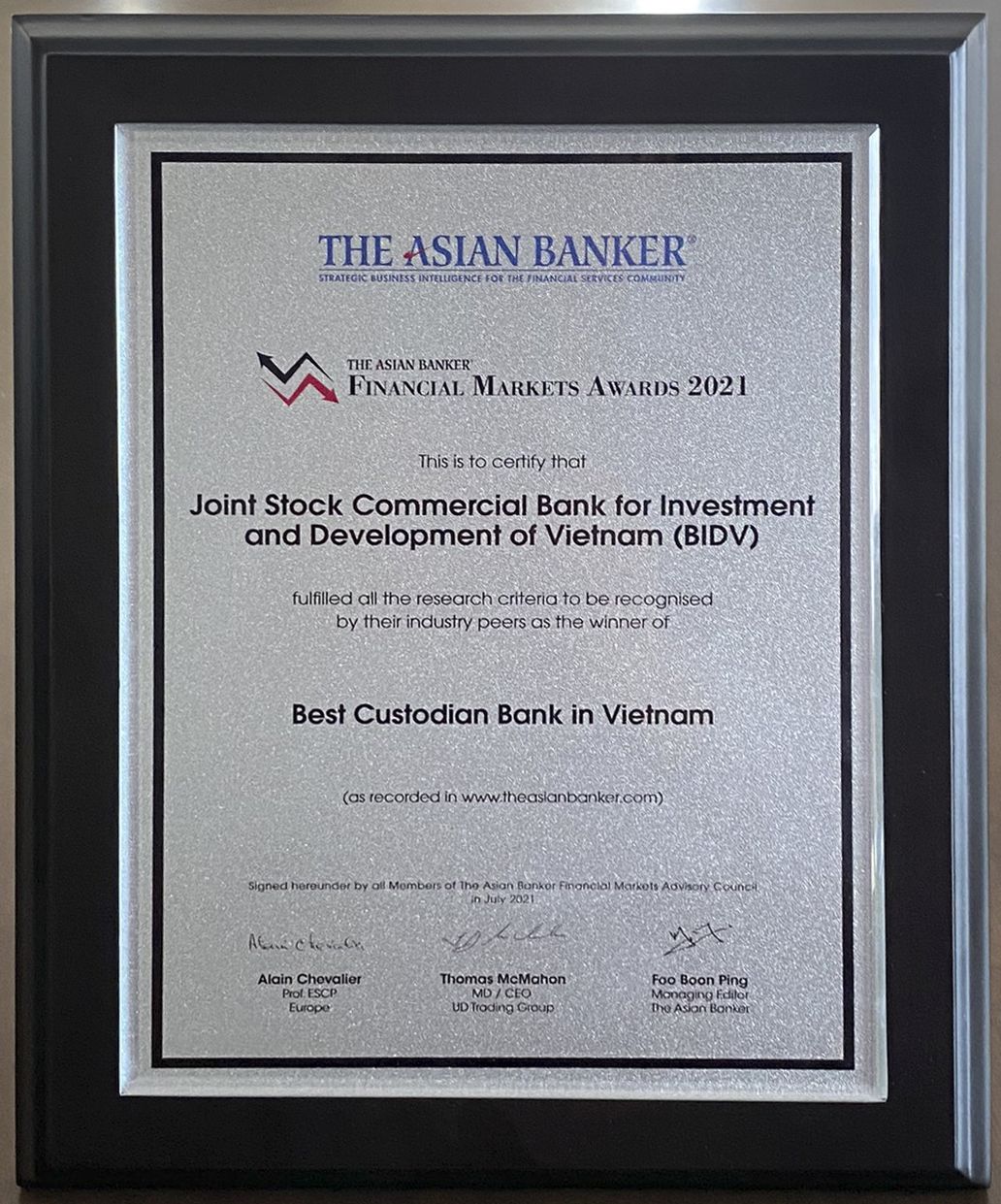 BIDV nhận giải “Ngân hàng lưu ký - giám sát tốt nhất Việt Nam 2021” - Ảnh 1.