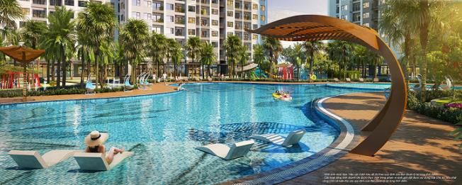 Bể bơi nhiệt đới 1.000 m2 phong cách Mỹ - chuẩn sống nghỉ dưỡng của The Miami - Ảnh 1.