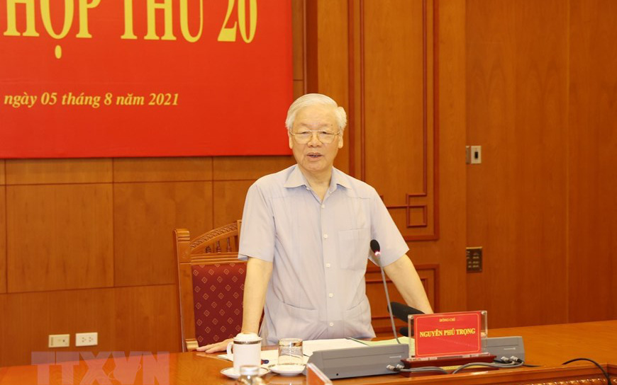 Ảnh: Tổng Bí thư Nguyễn Phú Trọng chủ trì phiên họp  của Ban Chỉ đạo chống tham nhũng