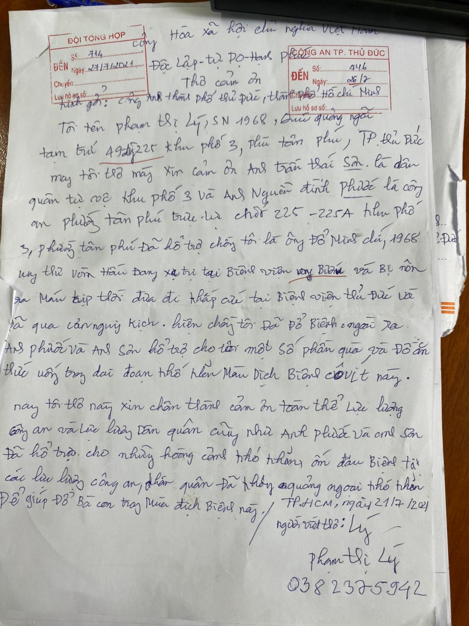 Giúp chồng thoát khỏi cửa tử trong gang tấc, người phụ nữ viết thư cám ơn cán bộ chốt kiểm soát dịch - Ảnh 3.