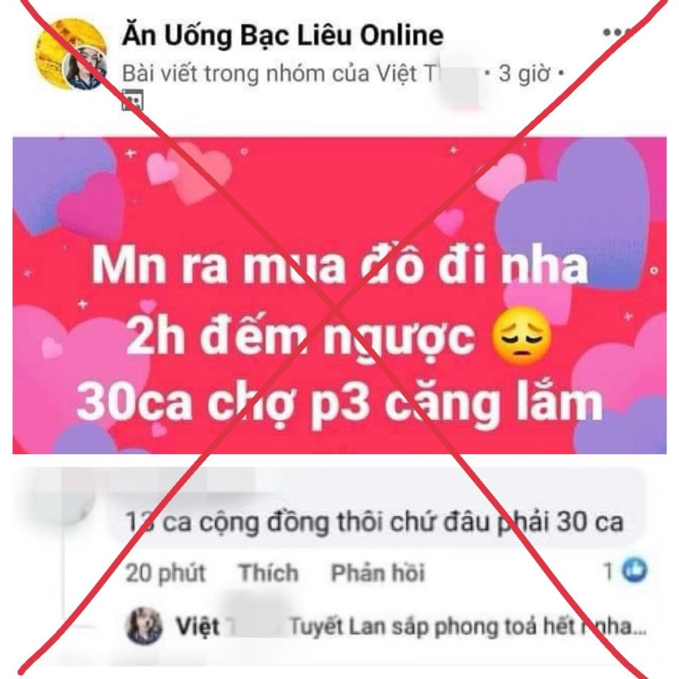 Bạc Liêu: Người đăng tin bịa đặt &quot;phong tỏa TP.Bạc Liêu&quot; bị phạt tiền - Ảnh 1.