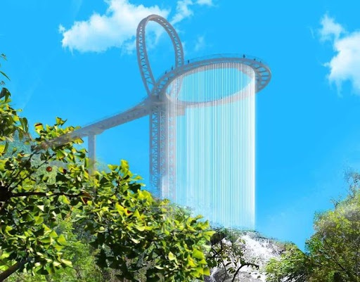 Choáng ngợp với cầu kính cao 500 m gắn thác nước khổng lồ - Ảnh 7.