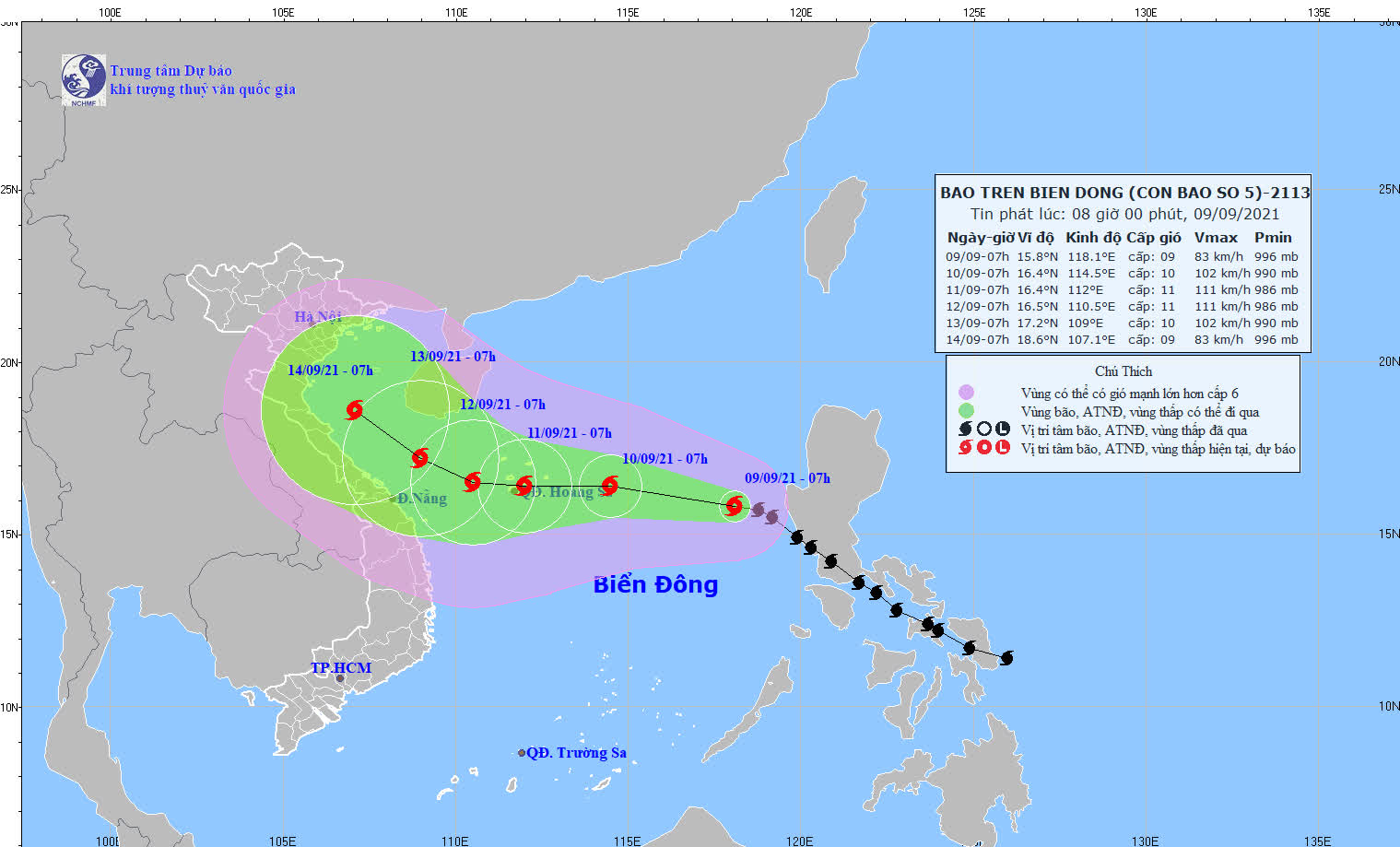 Bão Côn Sơn đã vào Biển Đông, thành cơn bão số 5, giật cấp 11 và có khả năng mạnh thêm - Ảnh 1.
