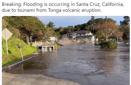 Sóng thần ở Tonga gây lũ lụt cho California - Ảnh 1.