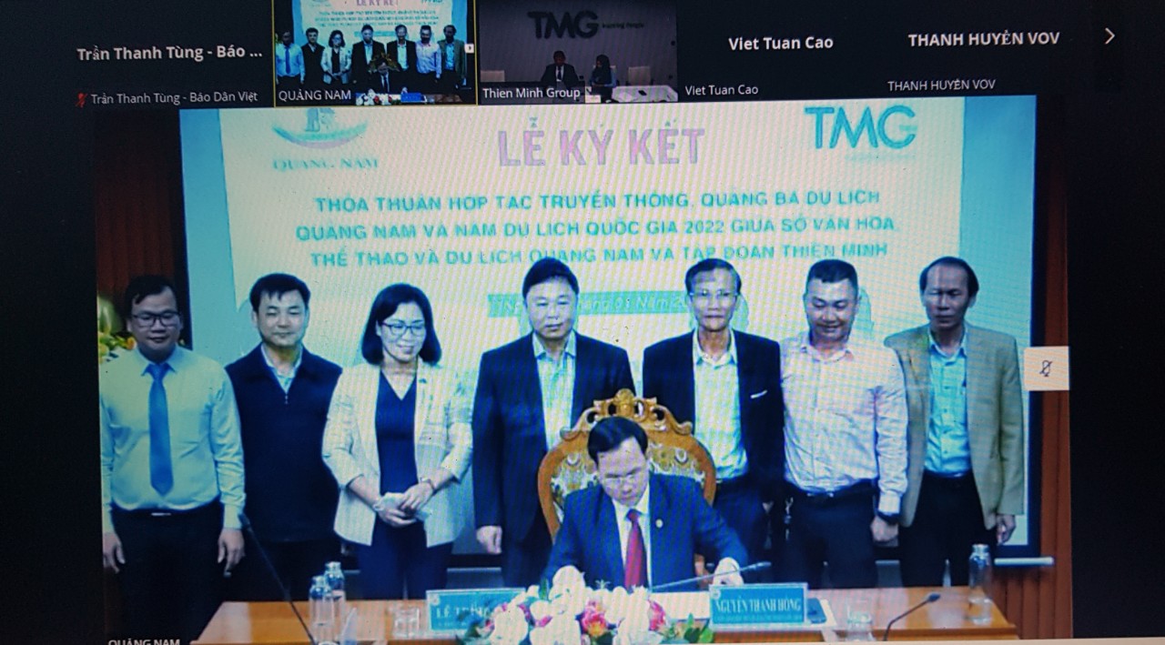 Du lịch Quảng Nam ký kết thảo thuận hợp tác truyền thông hình ảnh năm du lịch Quốc gia 2022 - Ảnh 1.