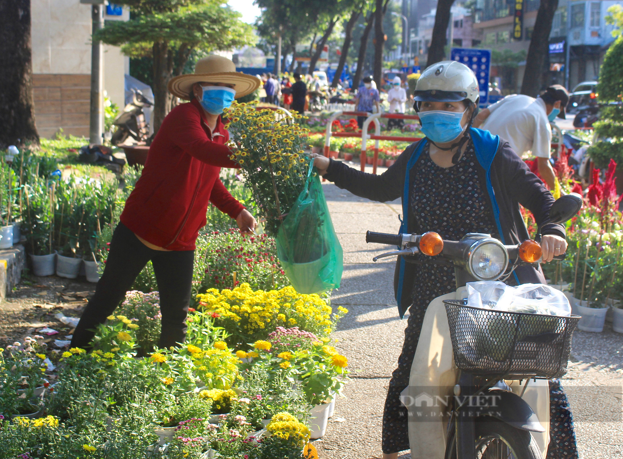 Người Sài Gòn đổ xô mua hoa sáng 29 Tết, đào giảm còn 400.000 đồng/cây vẫn ế - Ảnh 5.