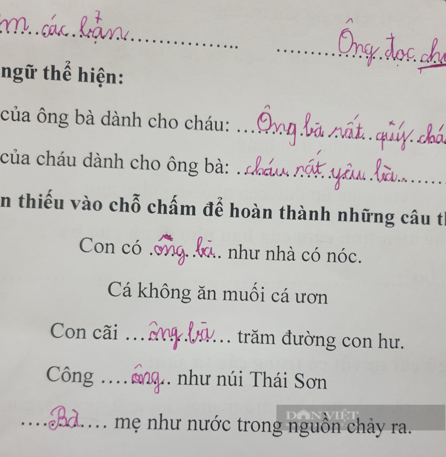 Đề bài yêu cầu điền &quot;Con có... như nhà có nóc&quot;, bé gái lớp 2 ghi luôn 2 chữ khiến ai cũng bật cười - Ảnh 1.