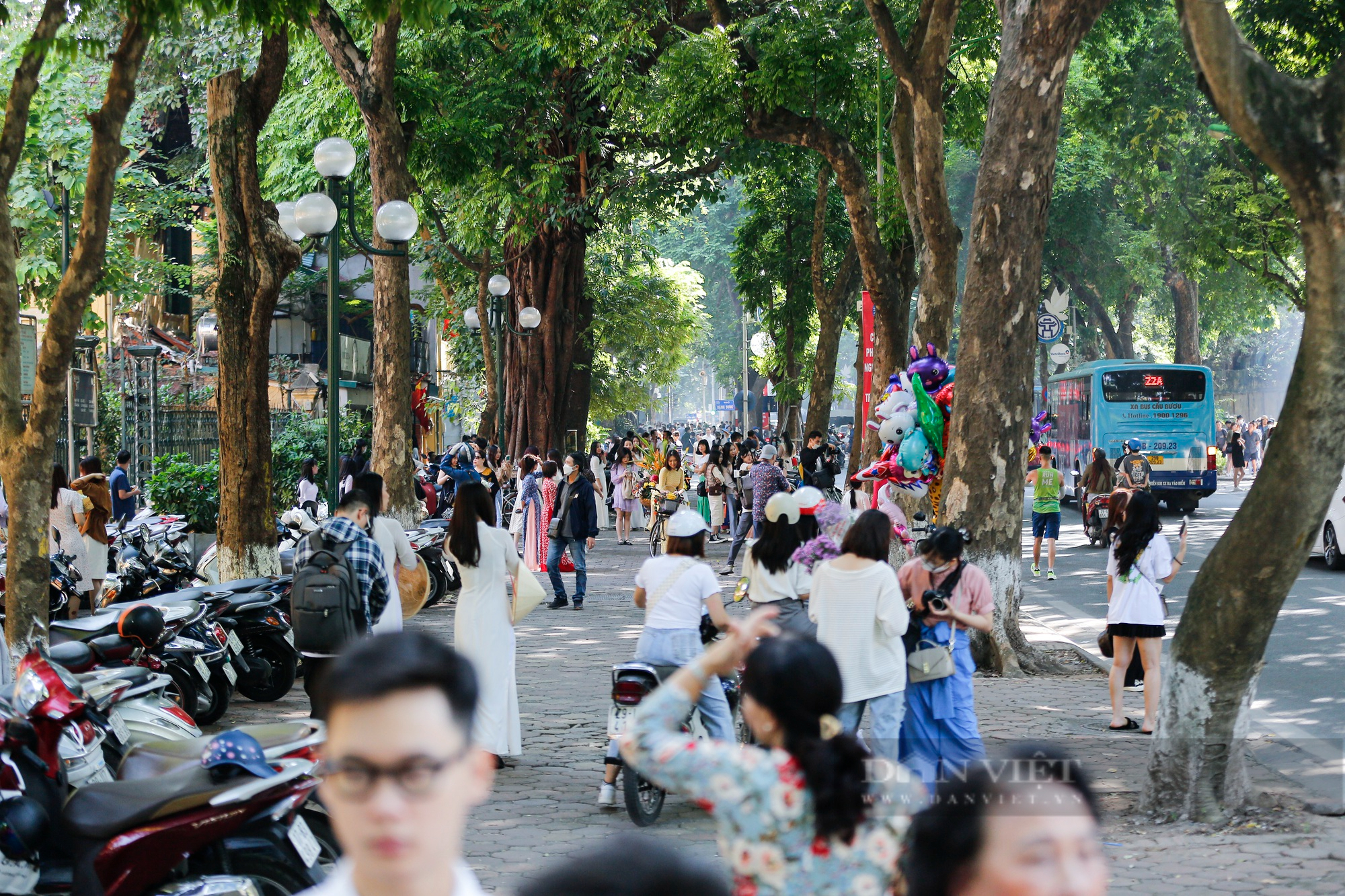 Xuất hiện nhiều điểm trông giữ xe tự phát, thu tiền không ghi vé tại con đường lãng mạn nhất Hà Nội - Ảnh 1.