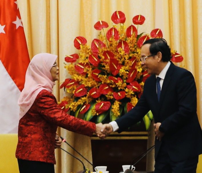 Tiếp Tổng thống Singapore, Bí thư TP.HCM nhấn mạnh: Singapore là đối tác quan trọng - Ảnh 1.