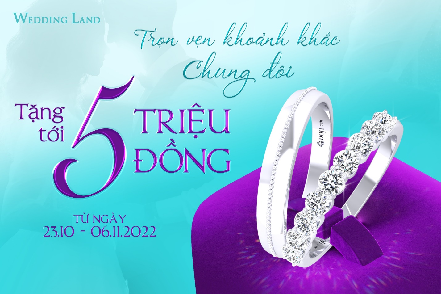 Trọn vẹn khoảnh khắc chung đôi, Wedding Land ưu đãi tới 5 triệu đồng khi mua Trang sức cưới - Ảnh 1.