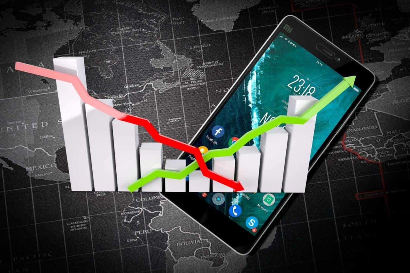 Theo dữ liệu mới nhất của Canalys, thị trường điện thoại thông minh toàn cầu tiếp tục hành trình đi xuống trong quý thứ ba liên tiếp. Ảnh: @AFP.