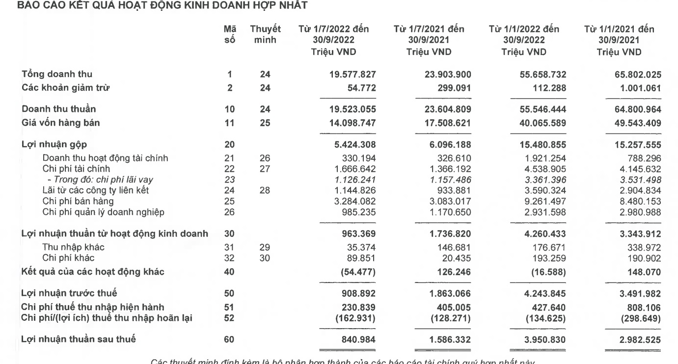 9 tháng năm 2022, Tập đoàn Masan (MSN) báo lãi hơn 3.950 tỷ đồng, thực hiện được gần 60% mục tiêu năm - Ảnh 1.