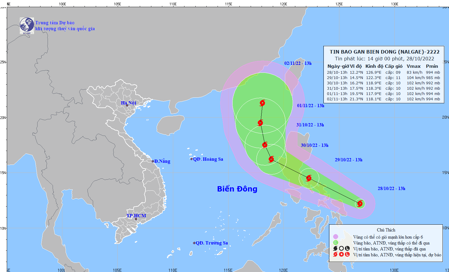 NÓNG: Bão NALGAE hướng thẳng vào biển Đông, trở thành cơn bão số 7 năm 2022, diễn biến rất phức tạp - Ảnh 1.