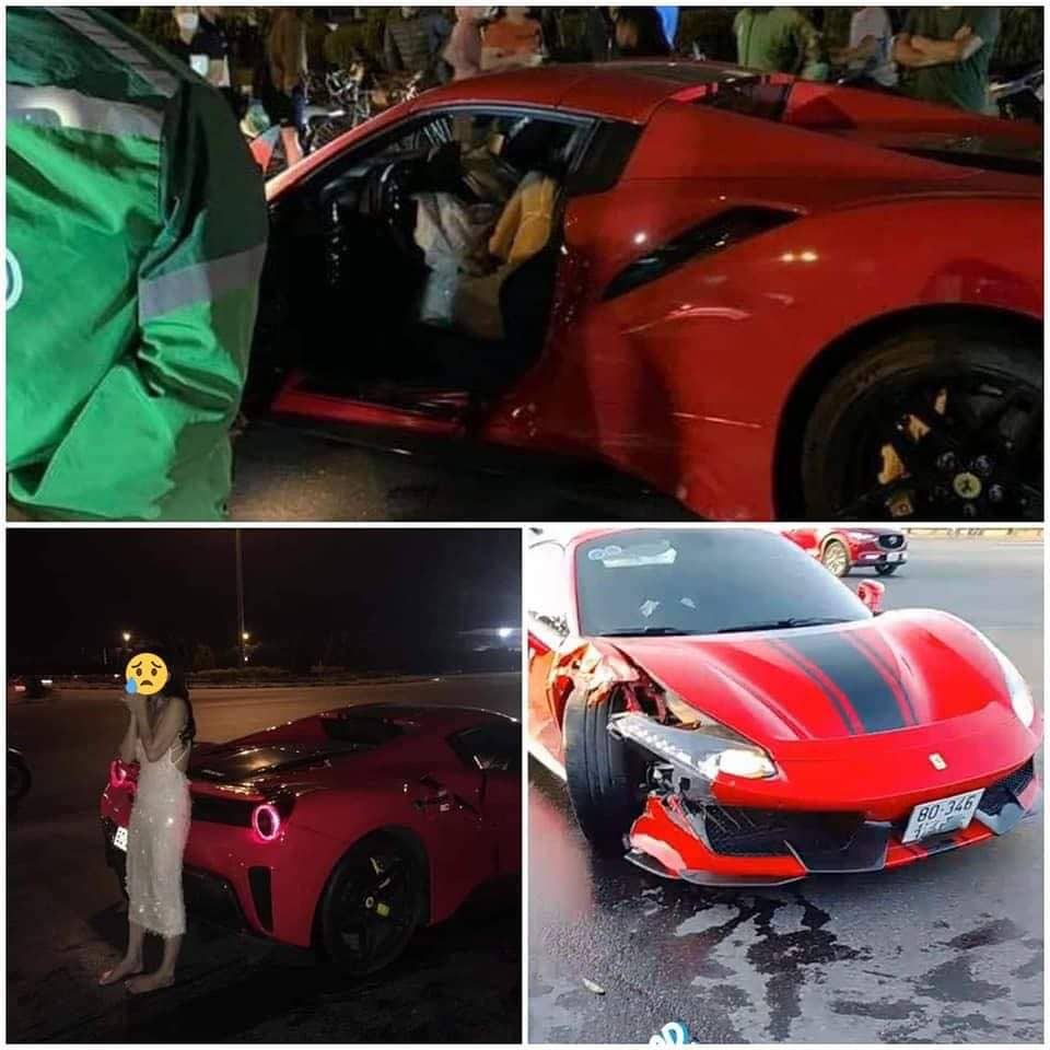 Thực hư hình ảnh cô gái ở ghế lái siêu xe Ferrari 488 trong vụ tai nạn gần sân Mỹ Đình - Ảnh 1.