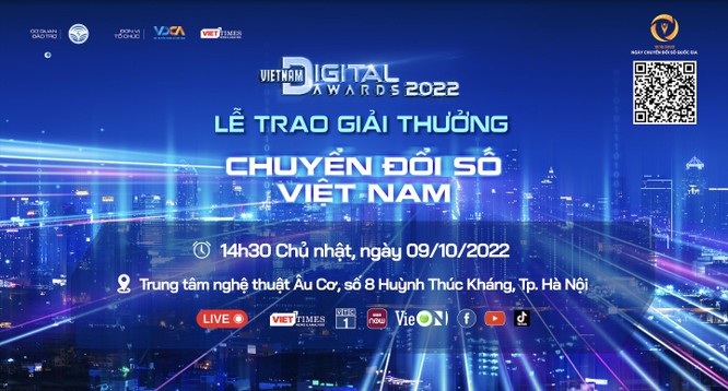 Ngày 9/10, trao Giải thưởng Chuyển đổi số Việt Nam – Vietnam Digital Awards năm 2022 - Ảnh 1.