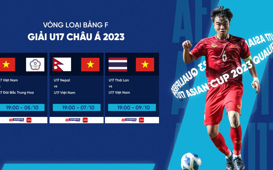 Xem trực tiếp U17 Việt Nam vs U17 Đài Loan trên kênh nào?