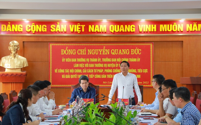 Làm việc với Trưởng Ban Nội chính Thành ủy, huyện Mê Linh đã có kiến nghị gì?