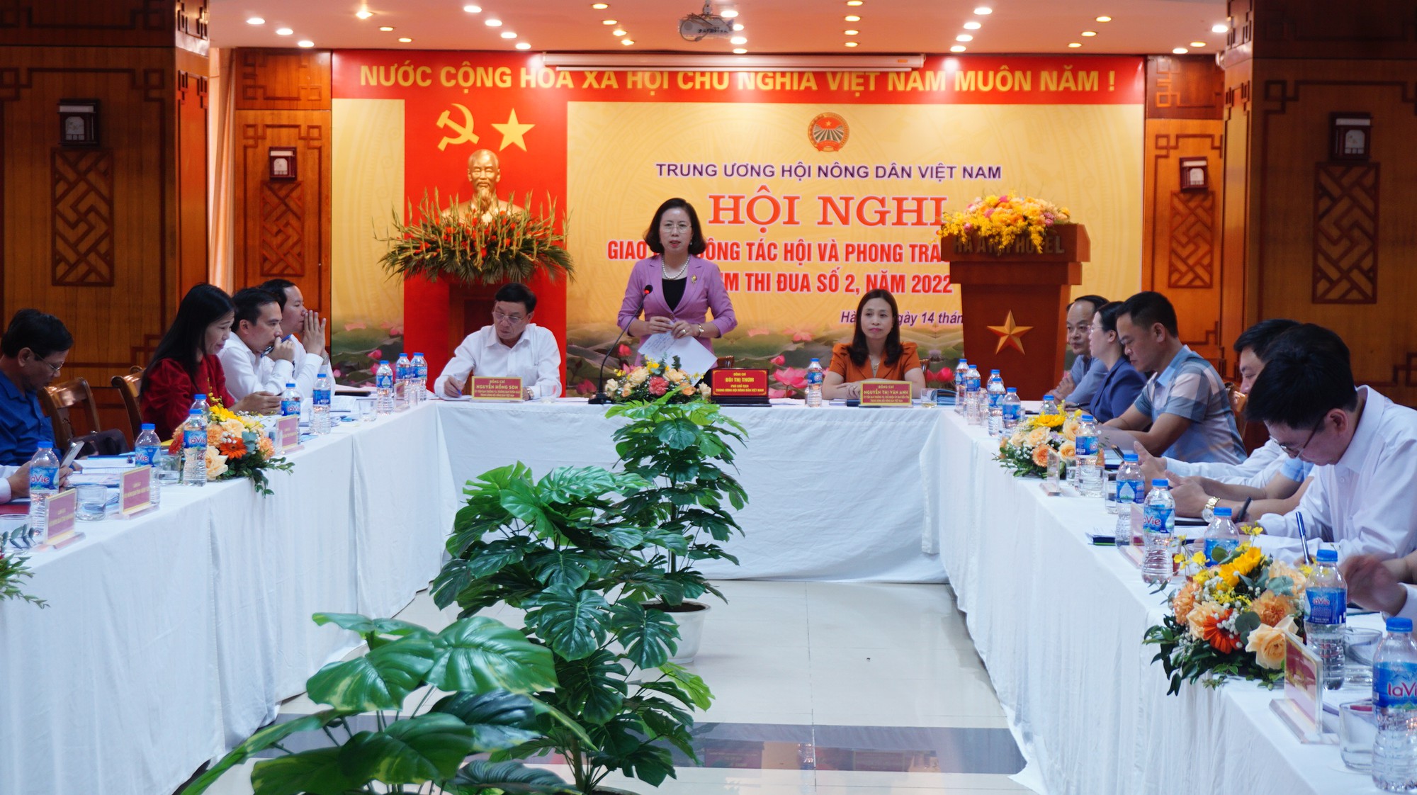 Phó Chủ tịch Hội NDVN Bùi Thị Thơm chủ trì hội nghị giao ban cụm thi đua số 2 tổ chức tại Hà Nội- Ảnh 1.
